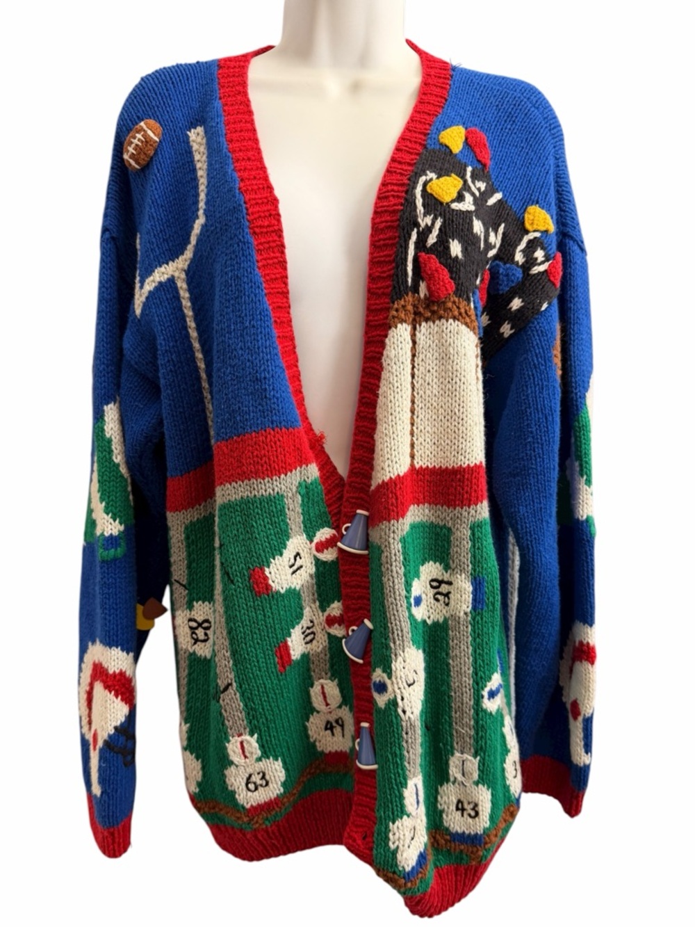 Vintage The Village of Peddler Football Cardigan Size Small